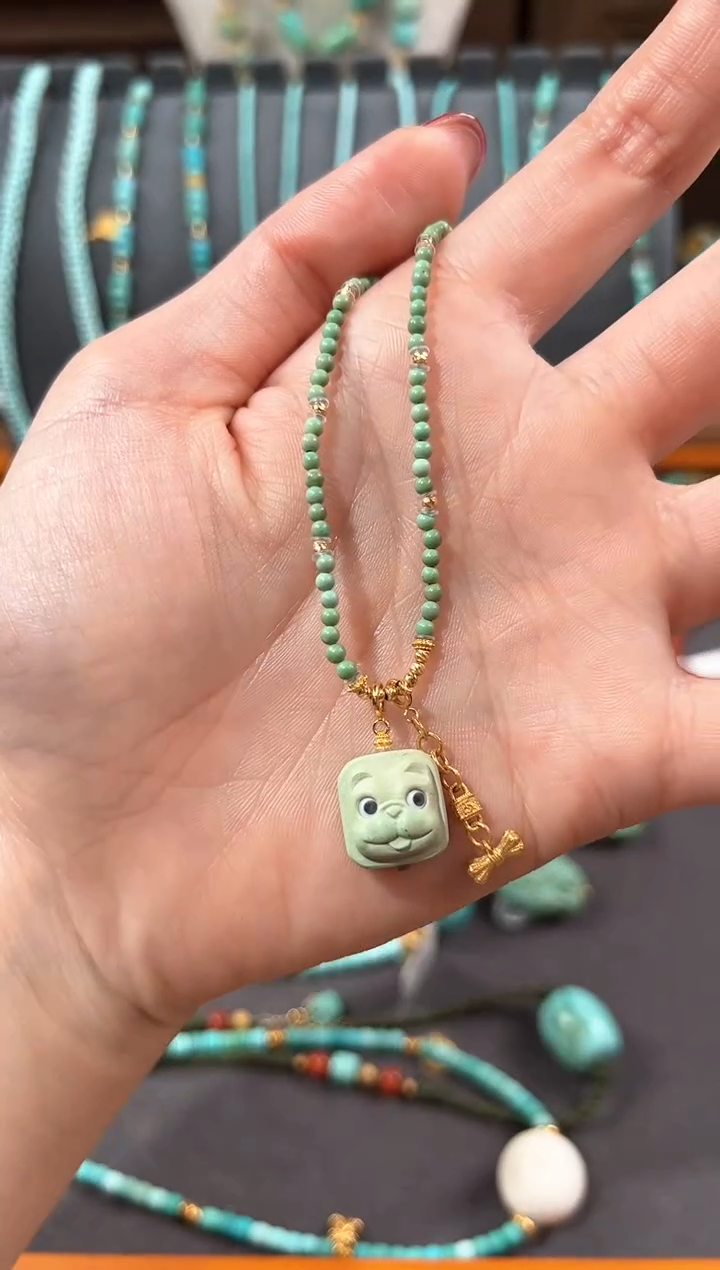 【闪购商品】绿松石颈饰18K金镶嵌绿松石项链