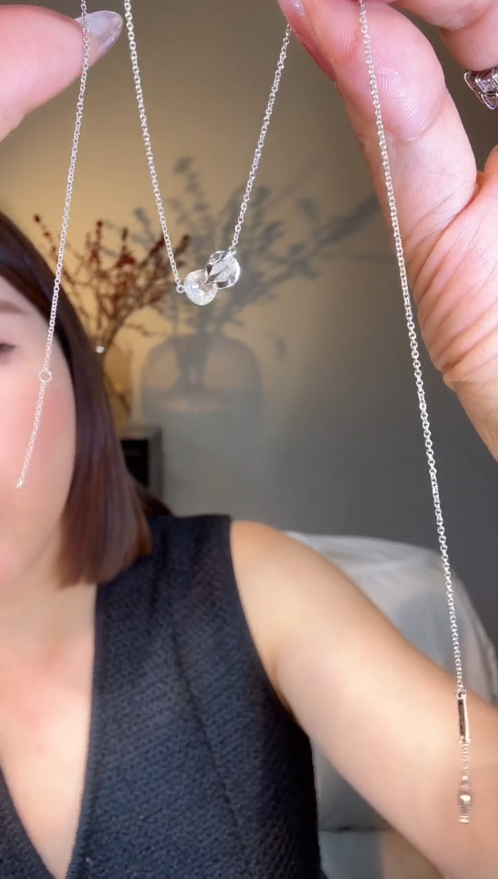 【闪购商品】钻石项链18K金镶嵌半钻八字