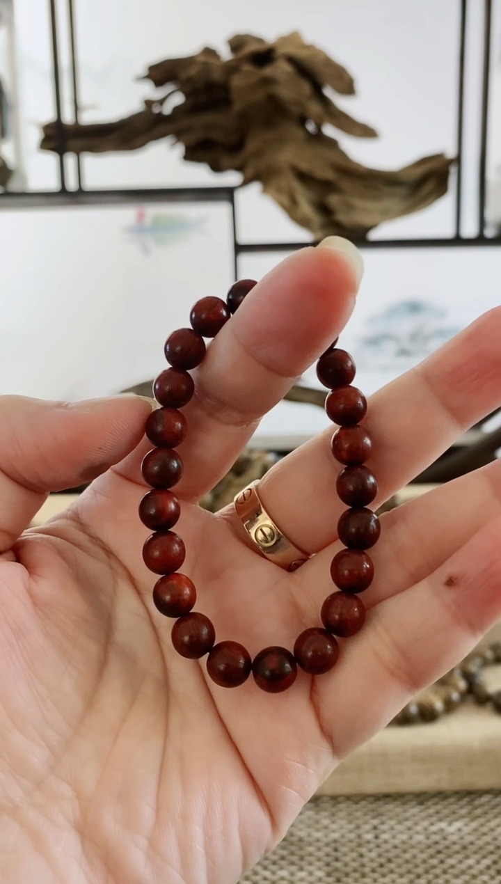 铁木豆（红檀）无事牌巴西猫眼红檀8MM单圈