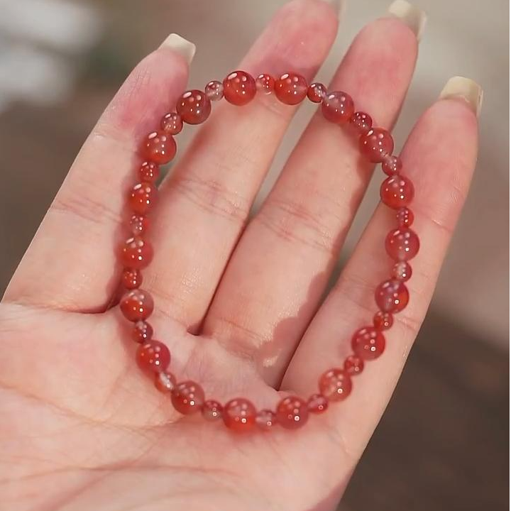 【云边】飘花南红 满天星 单圈手串（多样性发货）