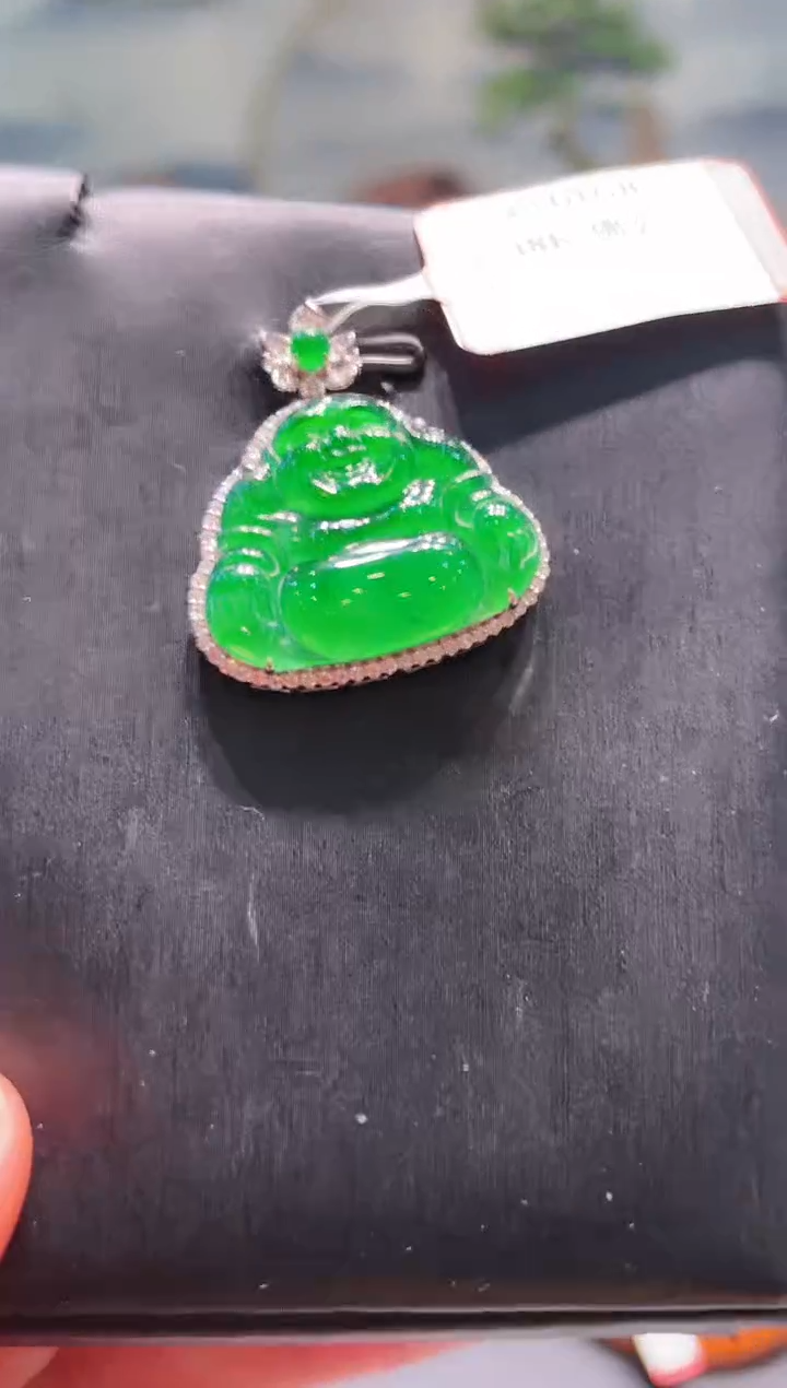 【闪购商品】翡翠颈饰18K金镶嵌A20天然A货翡翠