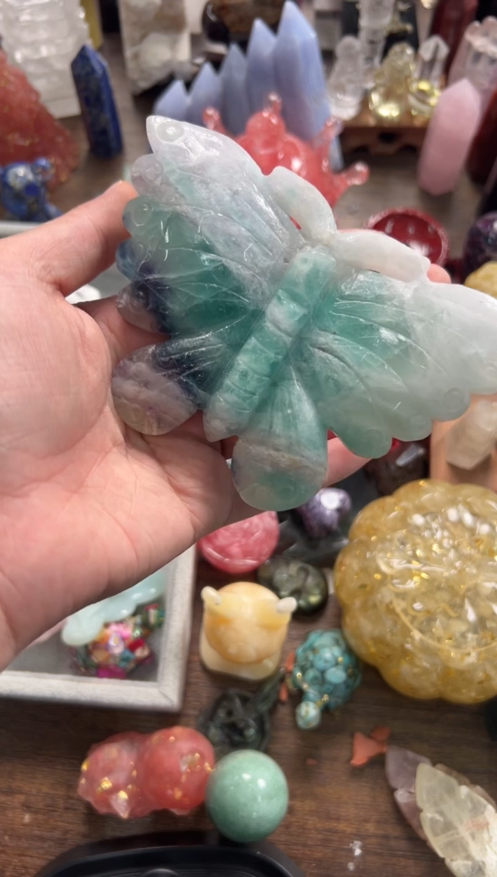 未镶嵌珠宝奇石萤石M688 约12.7cm