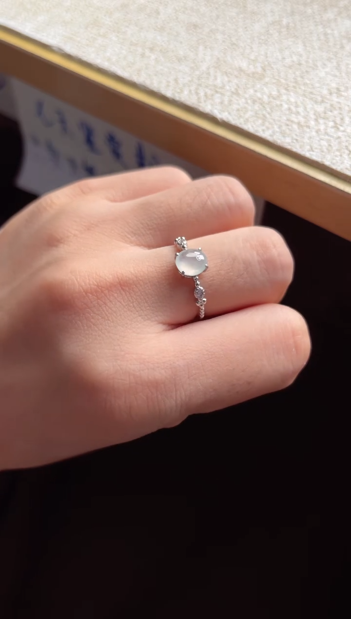 银S925镶嵌戒指翡翠111