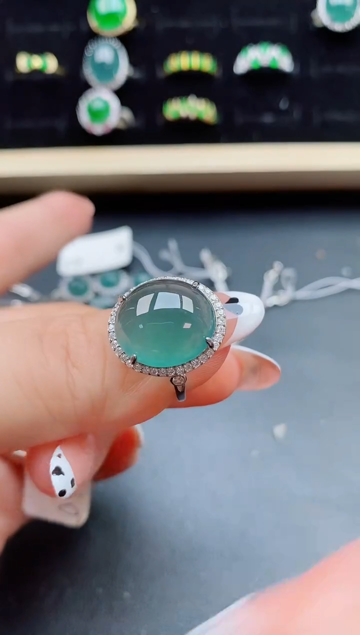 【闪购商品】翡翠戒指银S925镶嵌50850850
