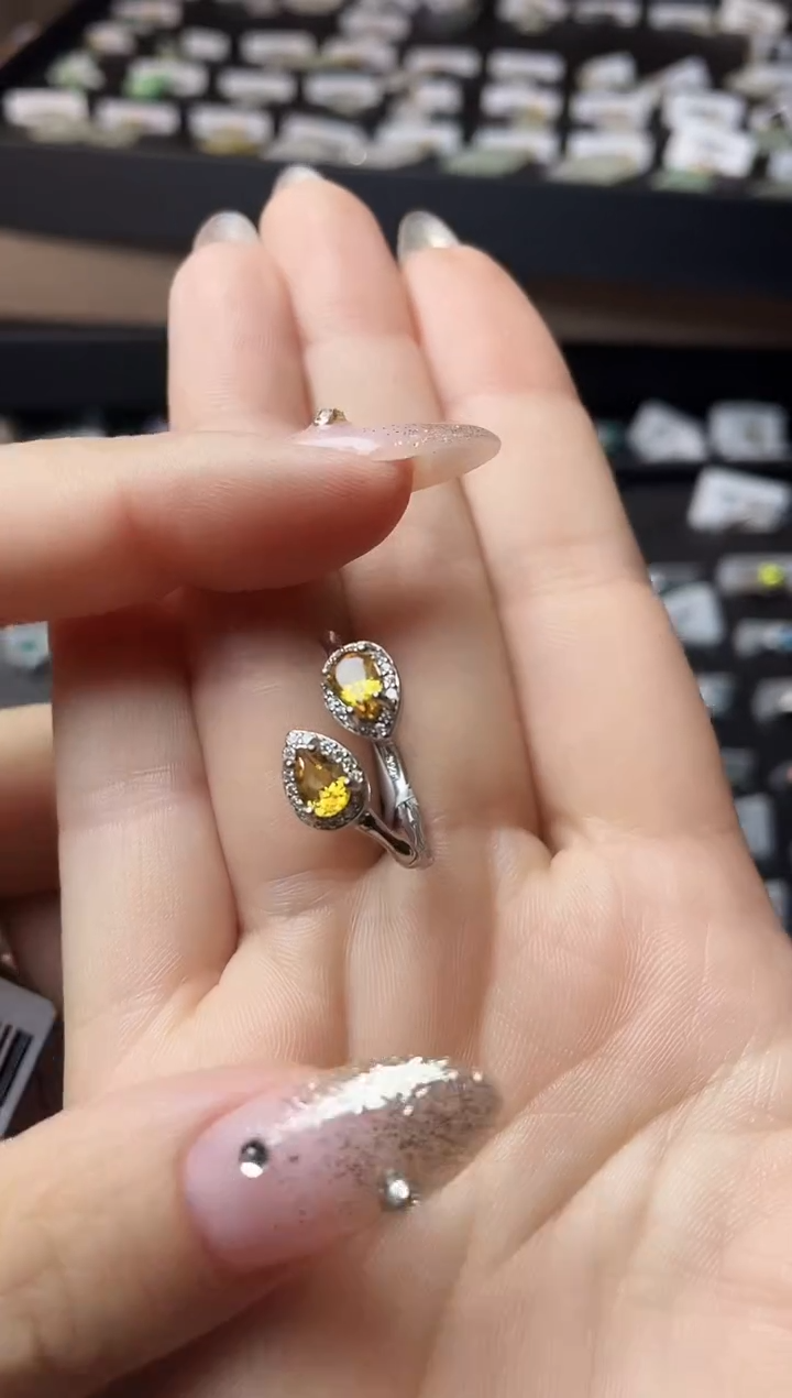 水晶戒指银S925镶嵌草***多XJY-S03677107水晶戒指