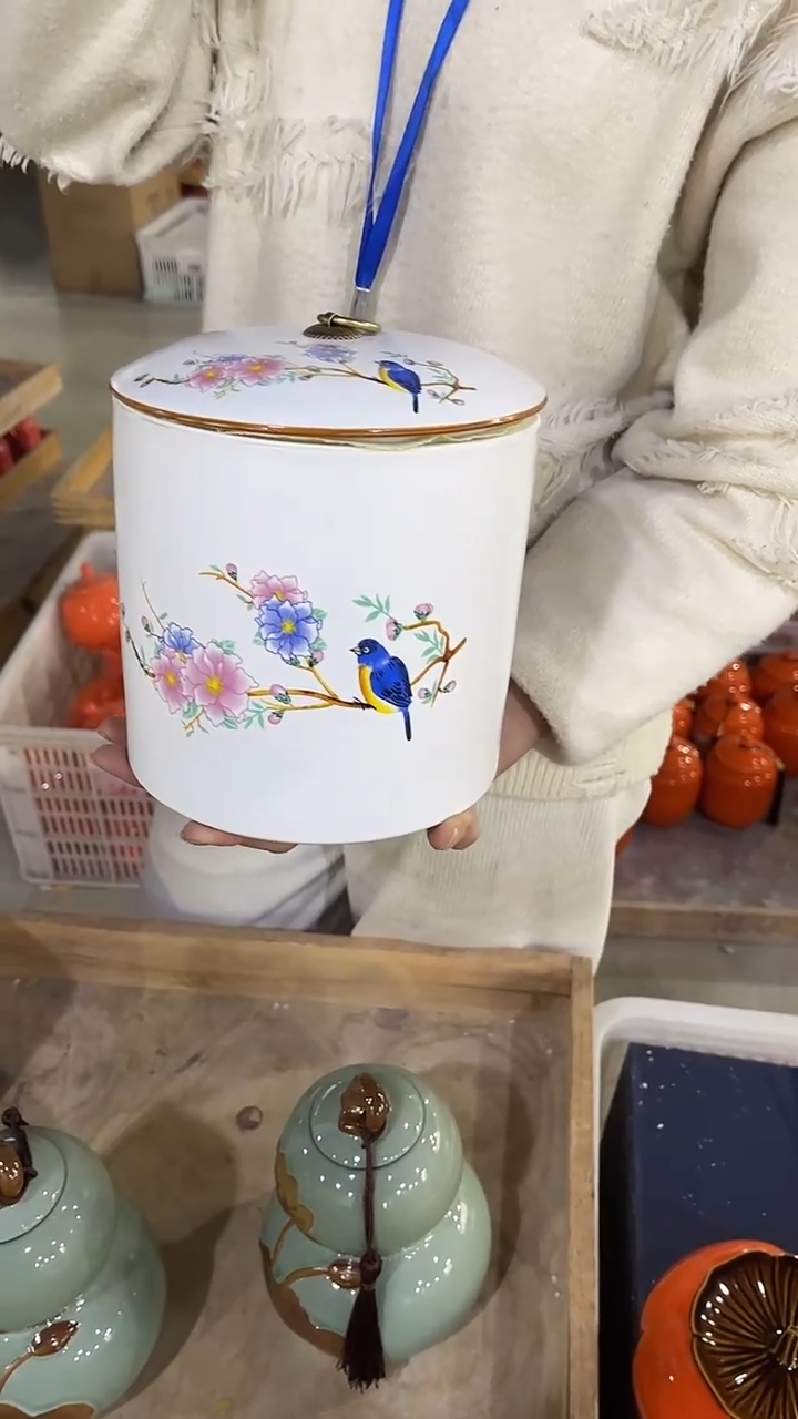 【闪购商品】摆件陶瓷茶叶罐储物罐红茶绿茶罐密封罐