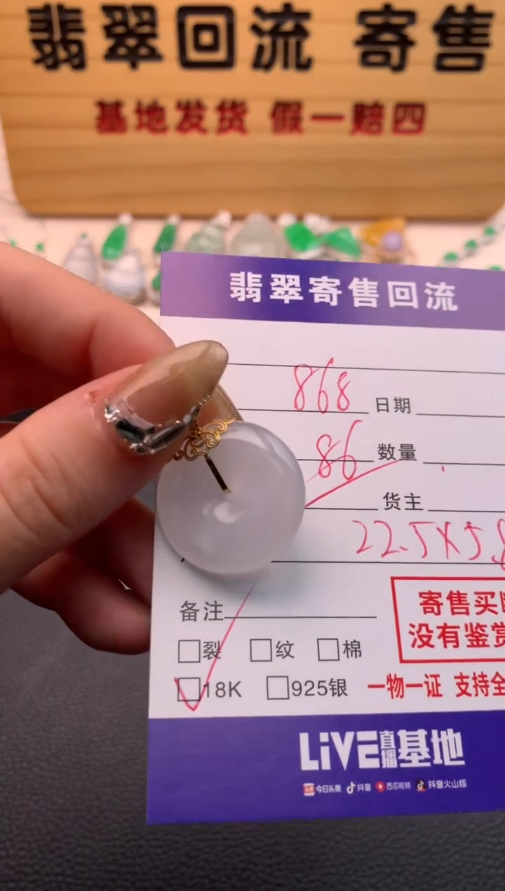 【闪购商品】翡翠颈饰18K金镶嵌21009688