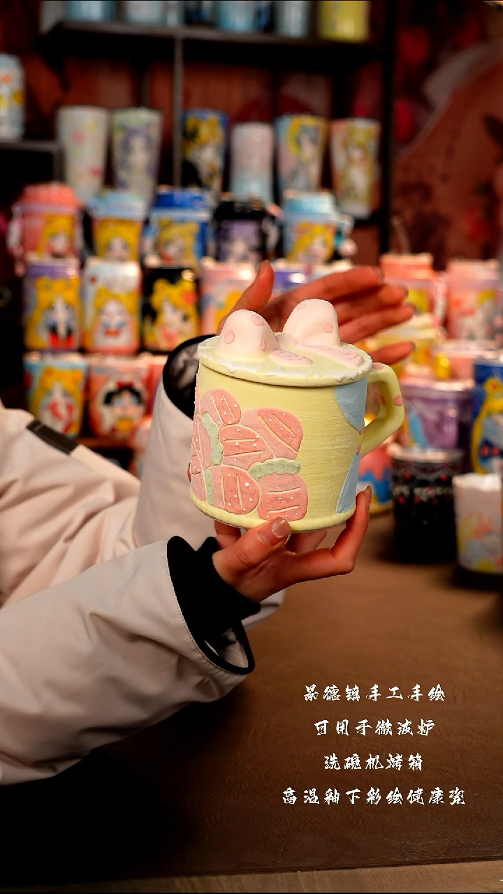 景德镇手工手绘陶瓷杯杯