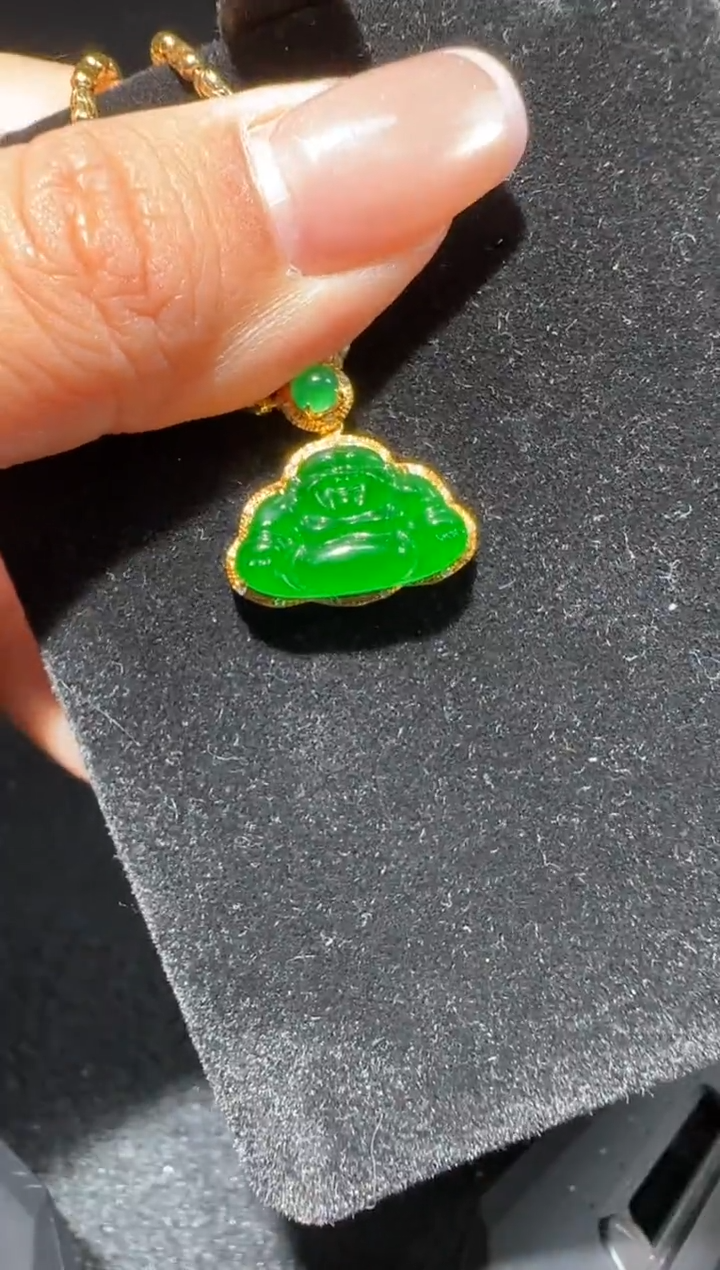 【闪购商品】翡翠吊坠(赠链)18K金镶嵌多样性发货拍一发一