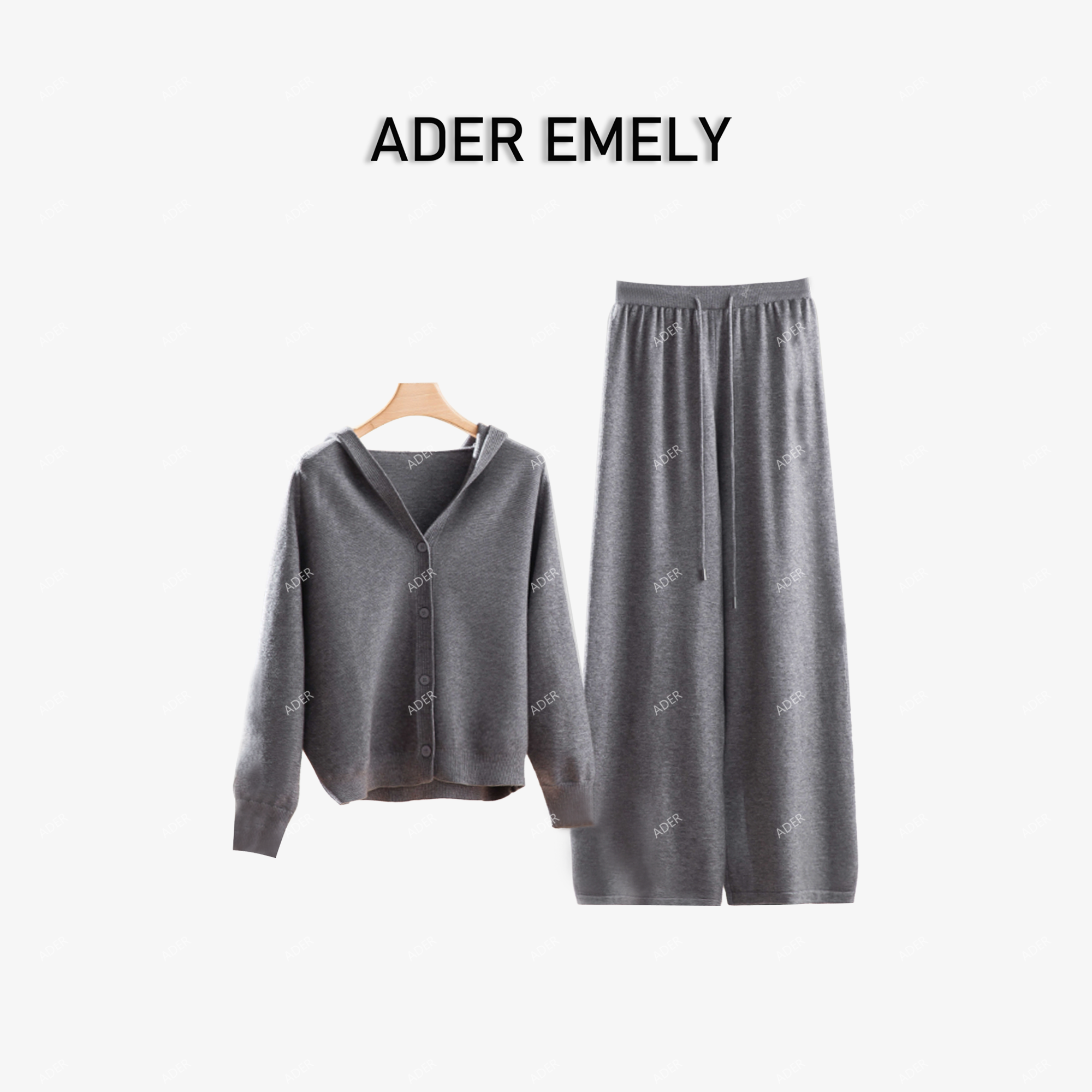 ADER EMELY四平针织羊毛针织套装8859-8860上衣