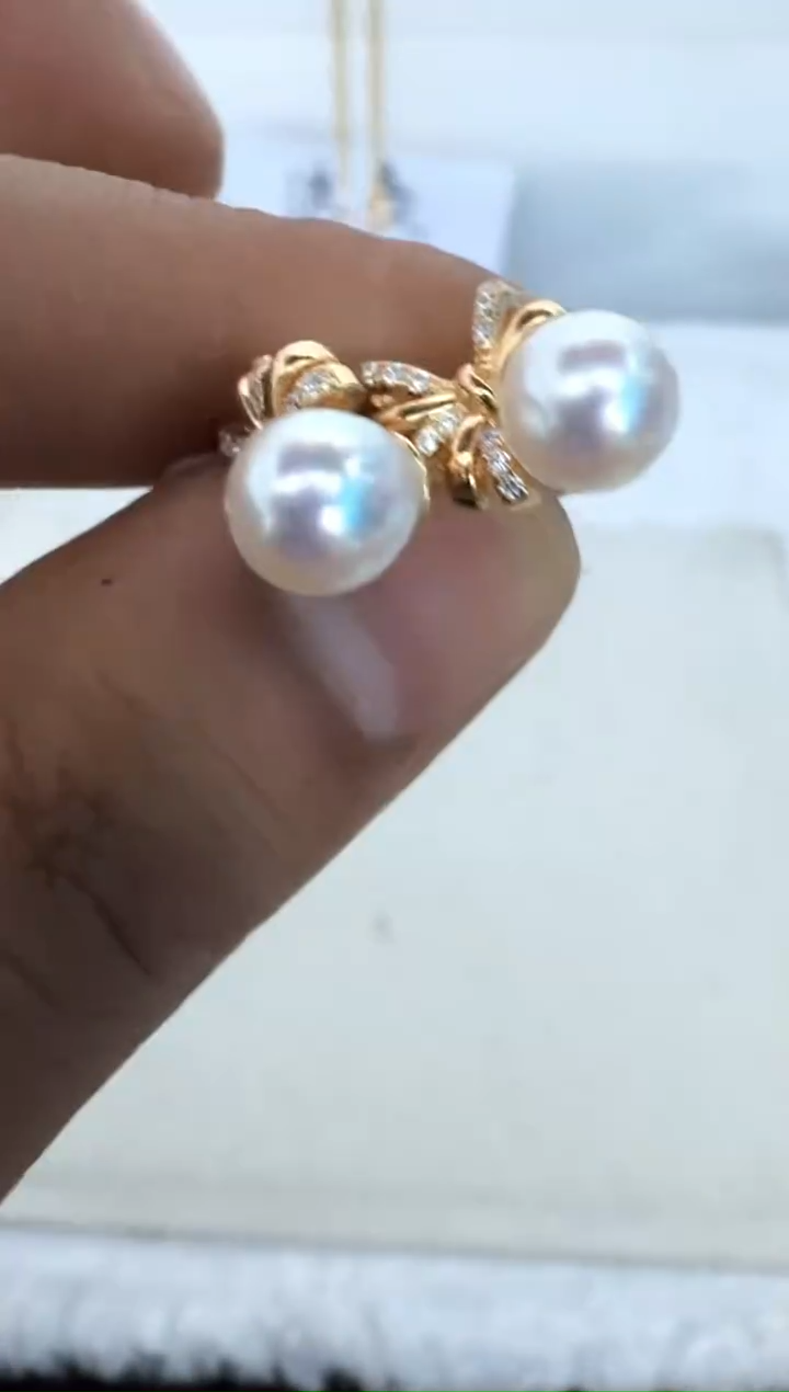 【闪购商品】海水珍珠耳饰银S925镶嵌耳钉