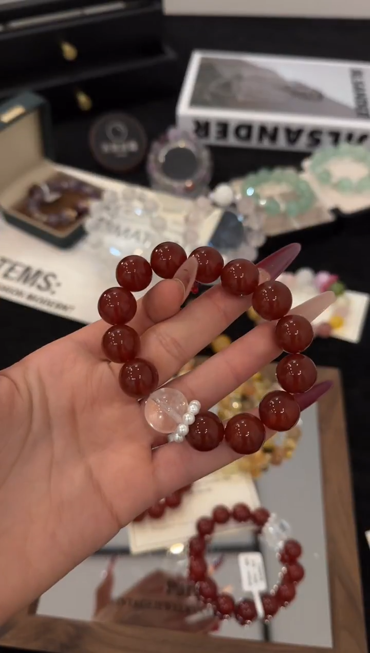 未镶嵌手链水晶红玛瑙x3458