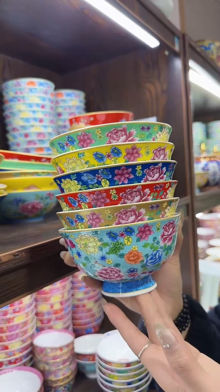【闪购商品】瓷片 6英寸面碗5个 景德镇陶瓷【秦坊