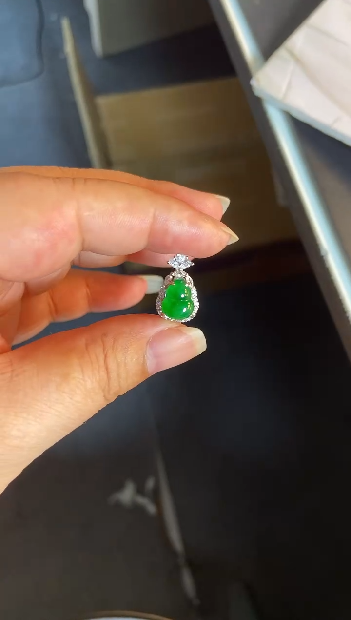 吊坠(不含链)银S925镶嵌翡翠1