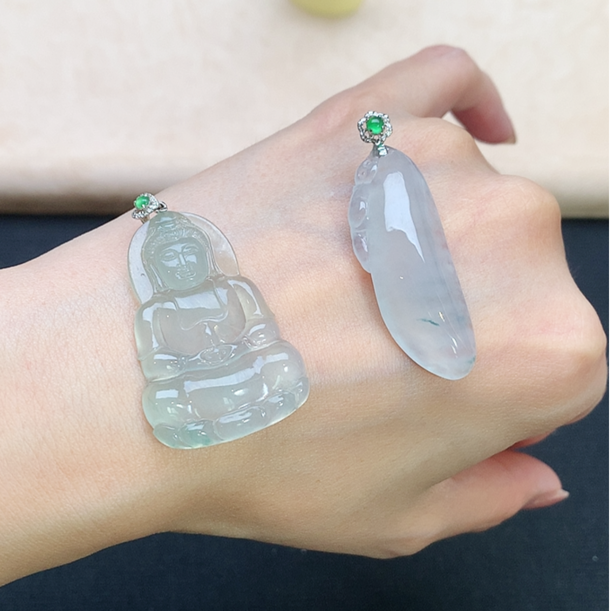 翡翠18K金吊坠-J203-5570多样性发其一