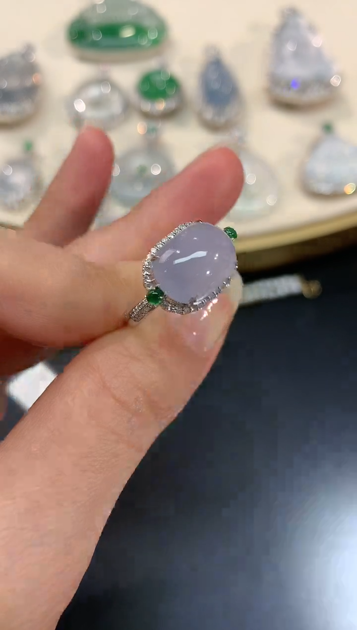 【闪购商品】翡翠戒指18K金镶嵌戒指A131|6800