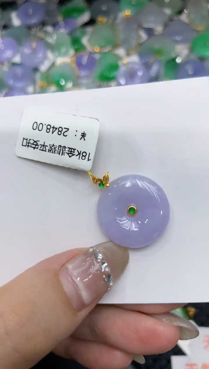 【闪购商品】翡翠颈饰18K金镶嵌222222222