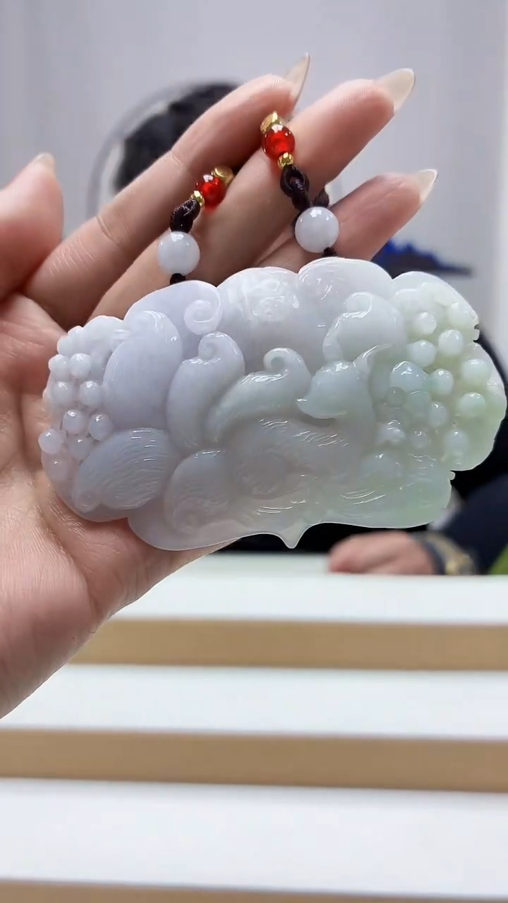 未镶嵌定制翡翠5060MM-毛货挂件104