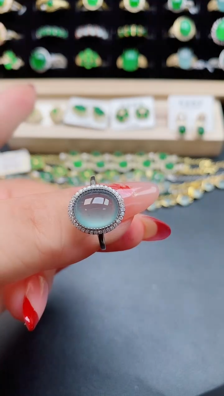 【闪购商品】翡翠戒指银S925镶嵌50850