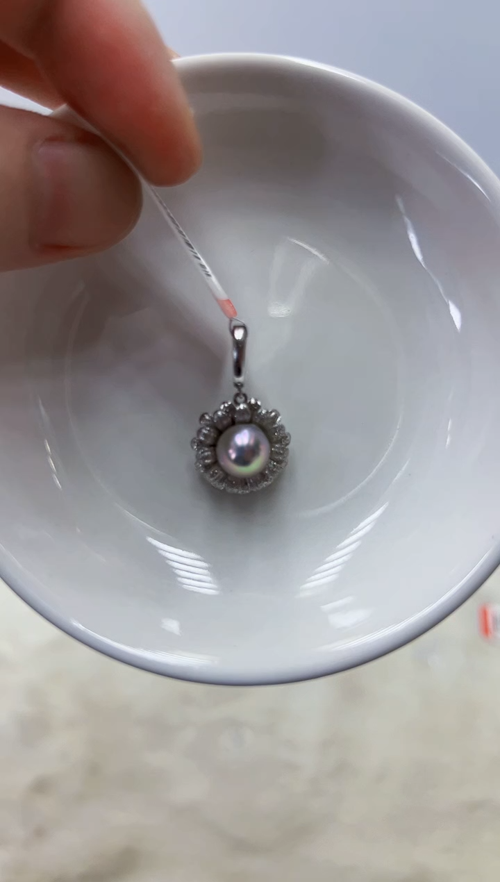银S925镶嵌海水珍珠DA吊坠@@yd349