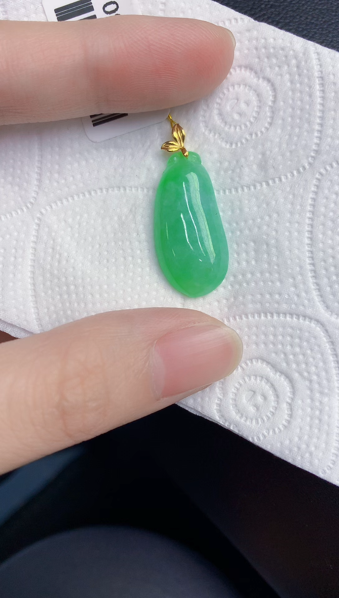 颈饰18K金镶嵌翡翠天然翡翠缅甸A货