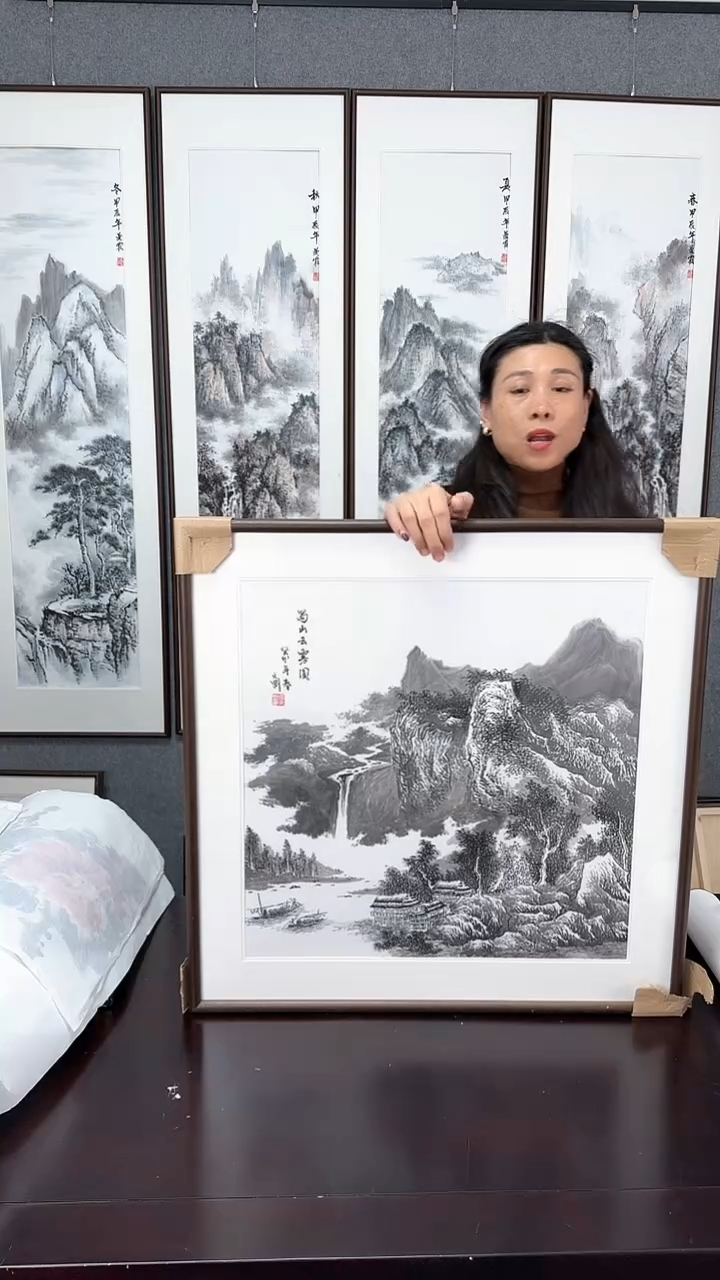 【闪购商品】国画山水实木装裱