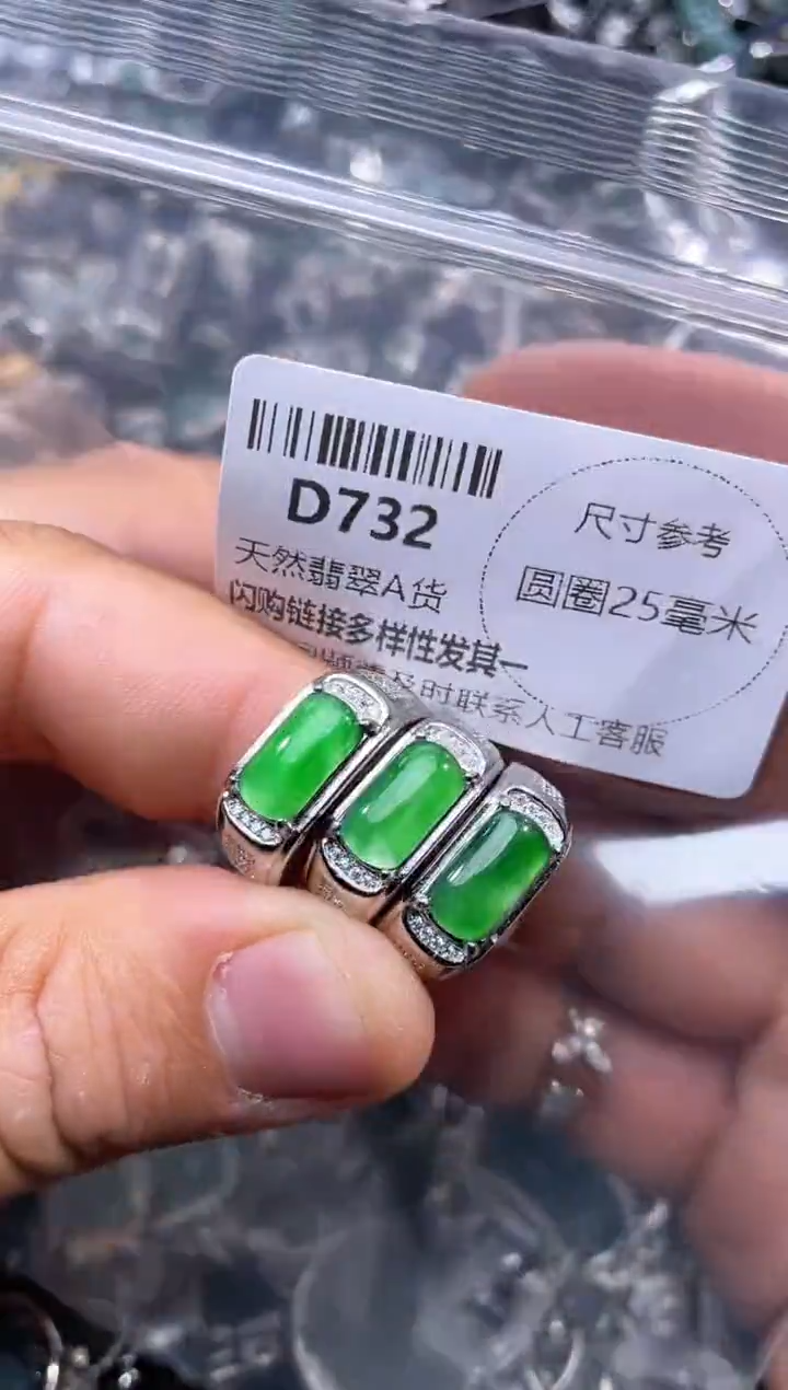 【闪购商品】翡翠颈饰未镶嵌D732戒指 多样性发其一