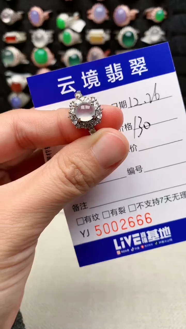 银S925镶嵌戒指翡翠2666