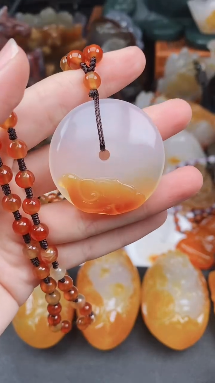 未镶嵌颈饰玛瑙/玉髓随*@AA