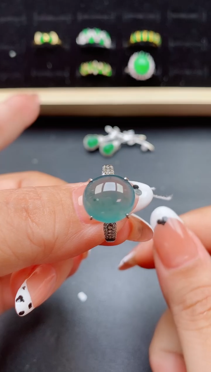 【闪购商品】翡翠戒指银S925镶嵌2312