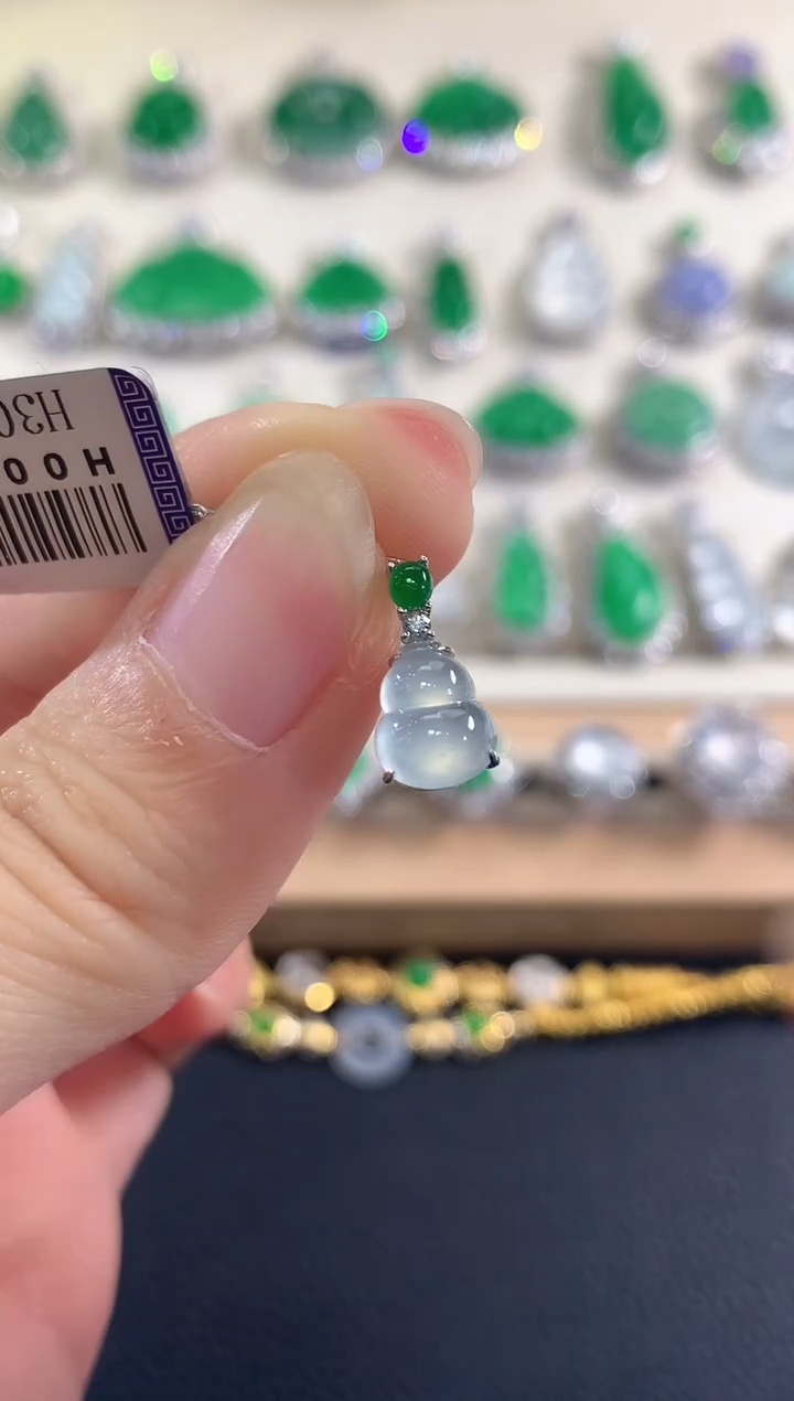 吊坠(不含链)18K金镶嵌翡翠d2多样性一件发货