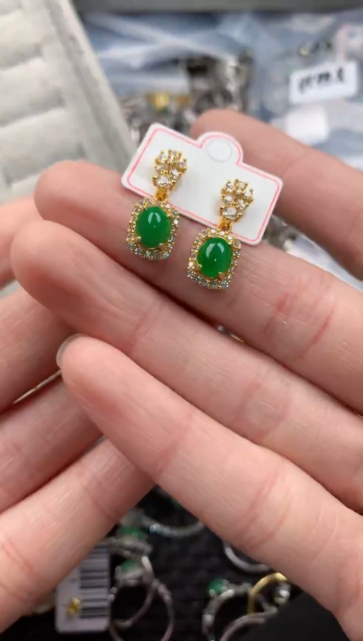 银S925镶嵌戒指翡翠666     8