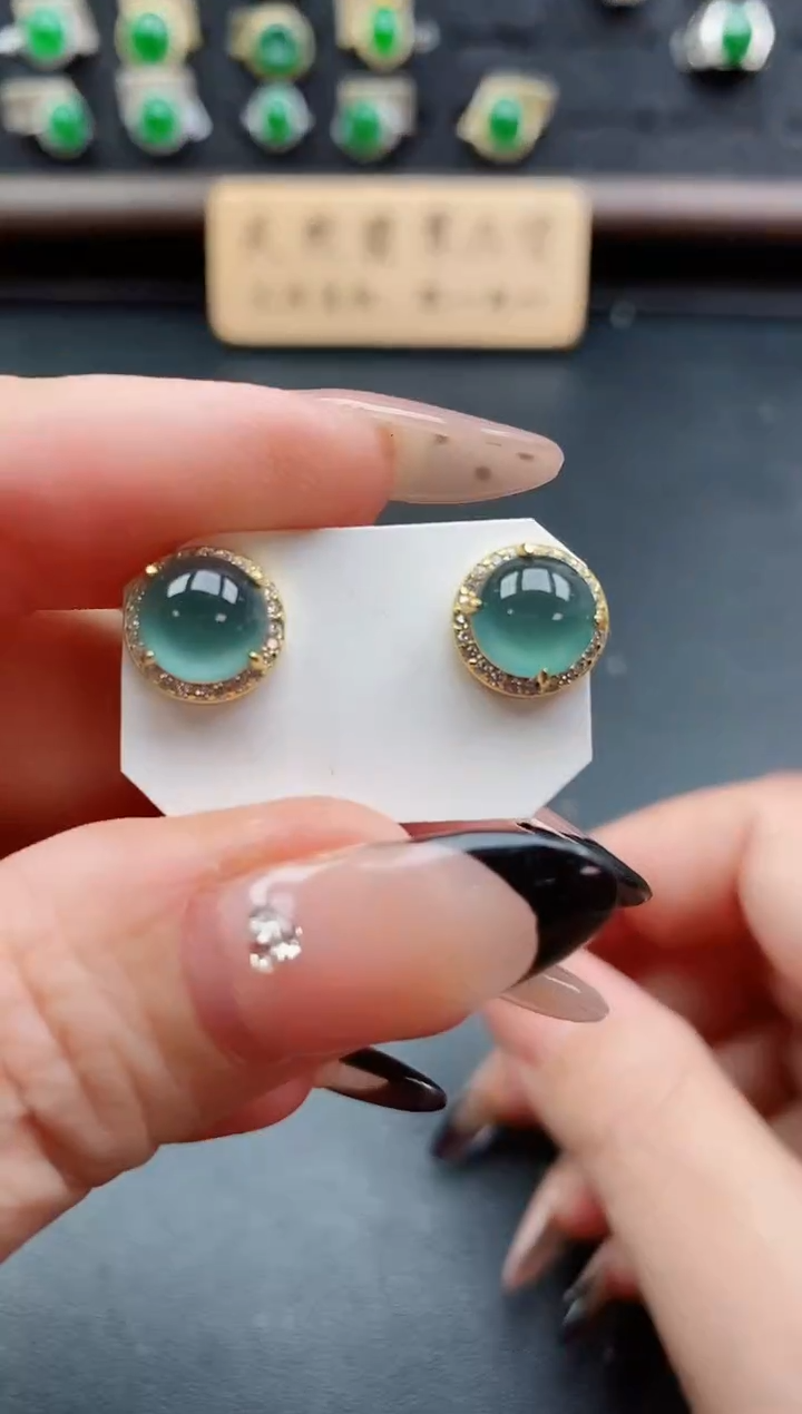 银S925镶嵌戒指翡翠1