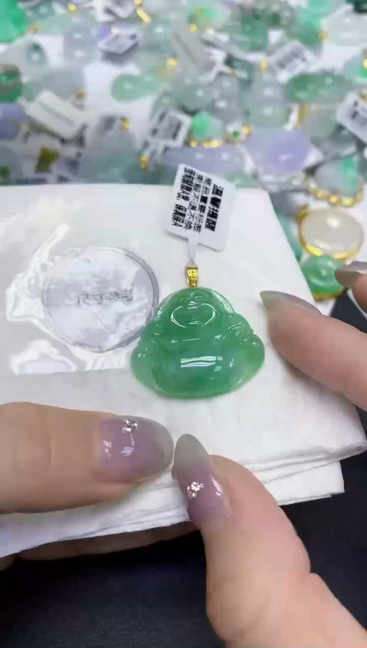 颈饰未镶嵌翡翠天然缅甸翡翠A货百元以上9元证书费自理