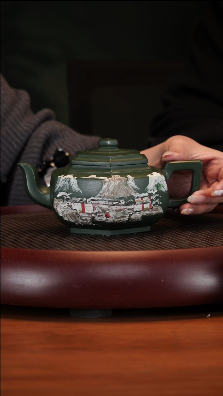 【闪购商品】紫砂茶壶1-13 PCF六方雪华可心绿