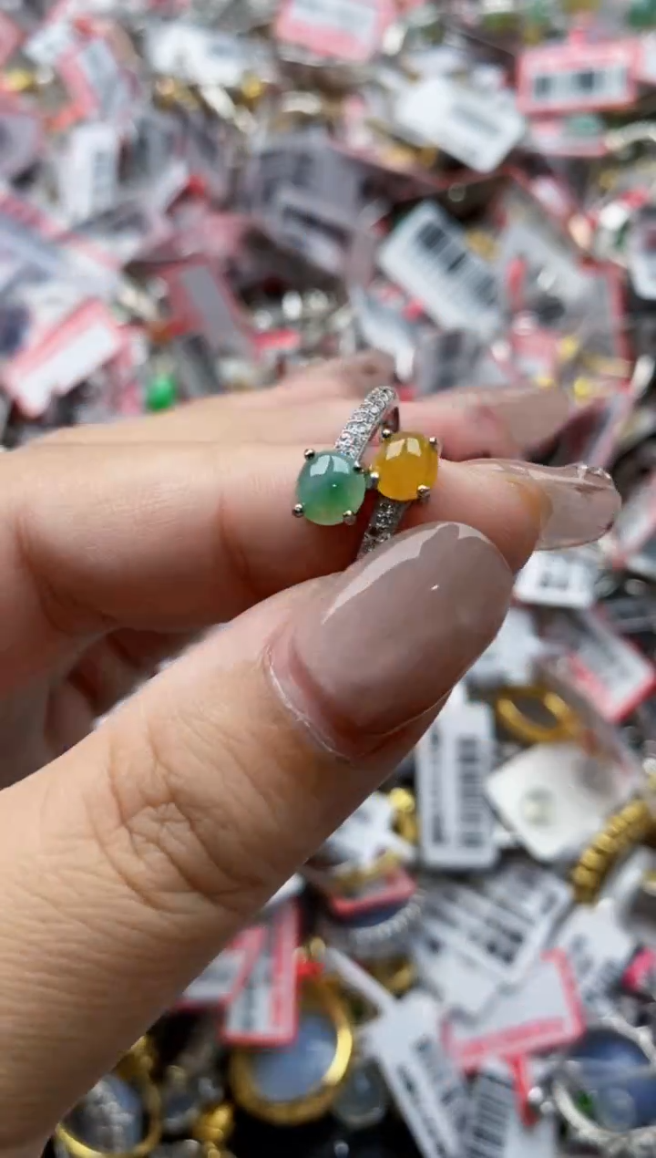 【闪购商品】翡翠戒指银S925镶嵌22222---8