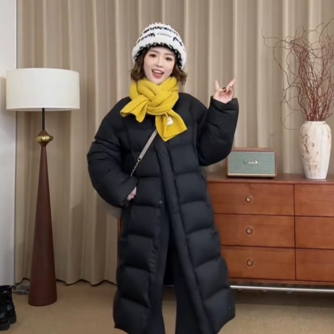 Hjie-【泡芙羽绒】韩版连帽宽松百搭泡芙羽绒882519/882533