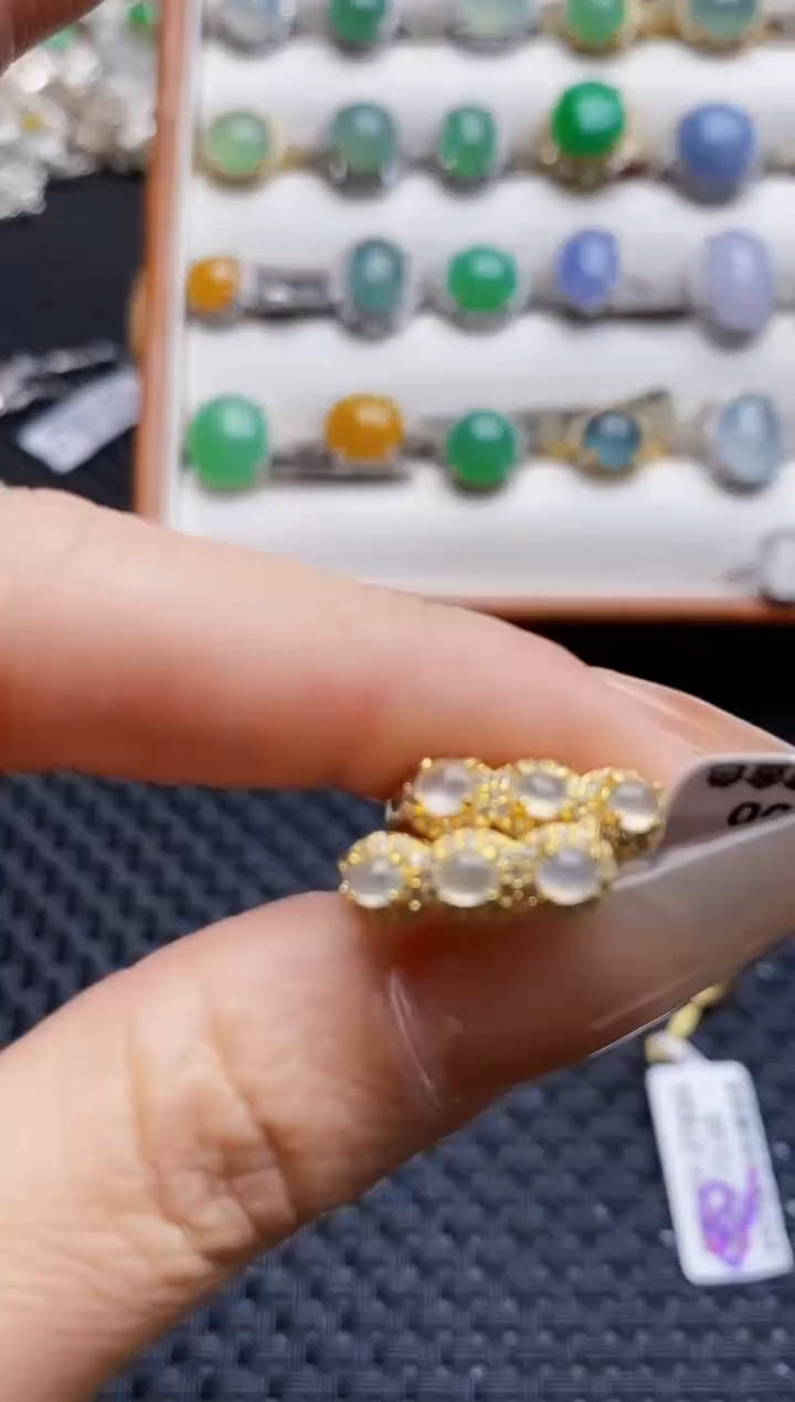 银S925镶嵌戒指翡翠3460