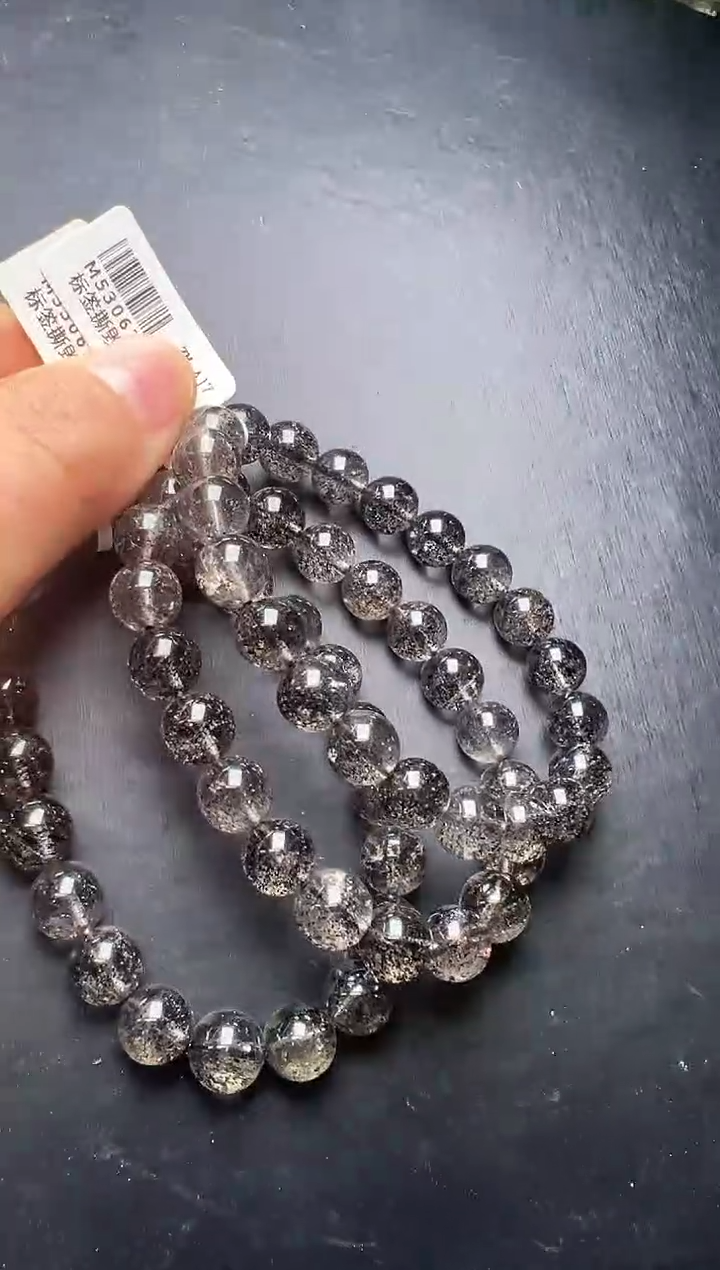 未镶嵌手串水晶黑云母手串9m+   多样性发一 M53062 