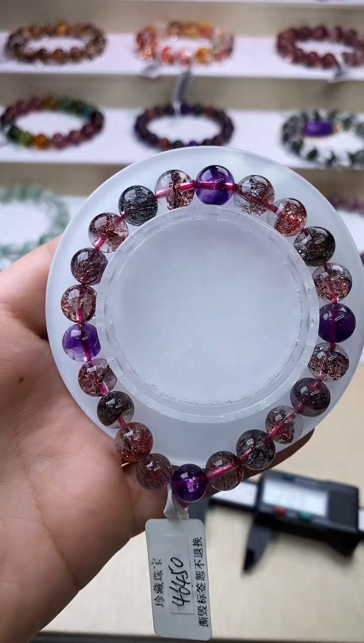 【闪购商品】水晶手链未镶嵌黑加仑超七单圈9m+