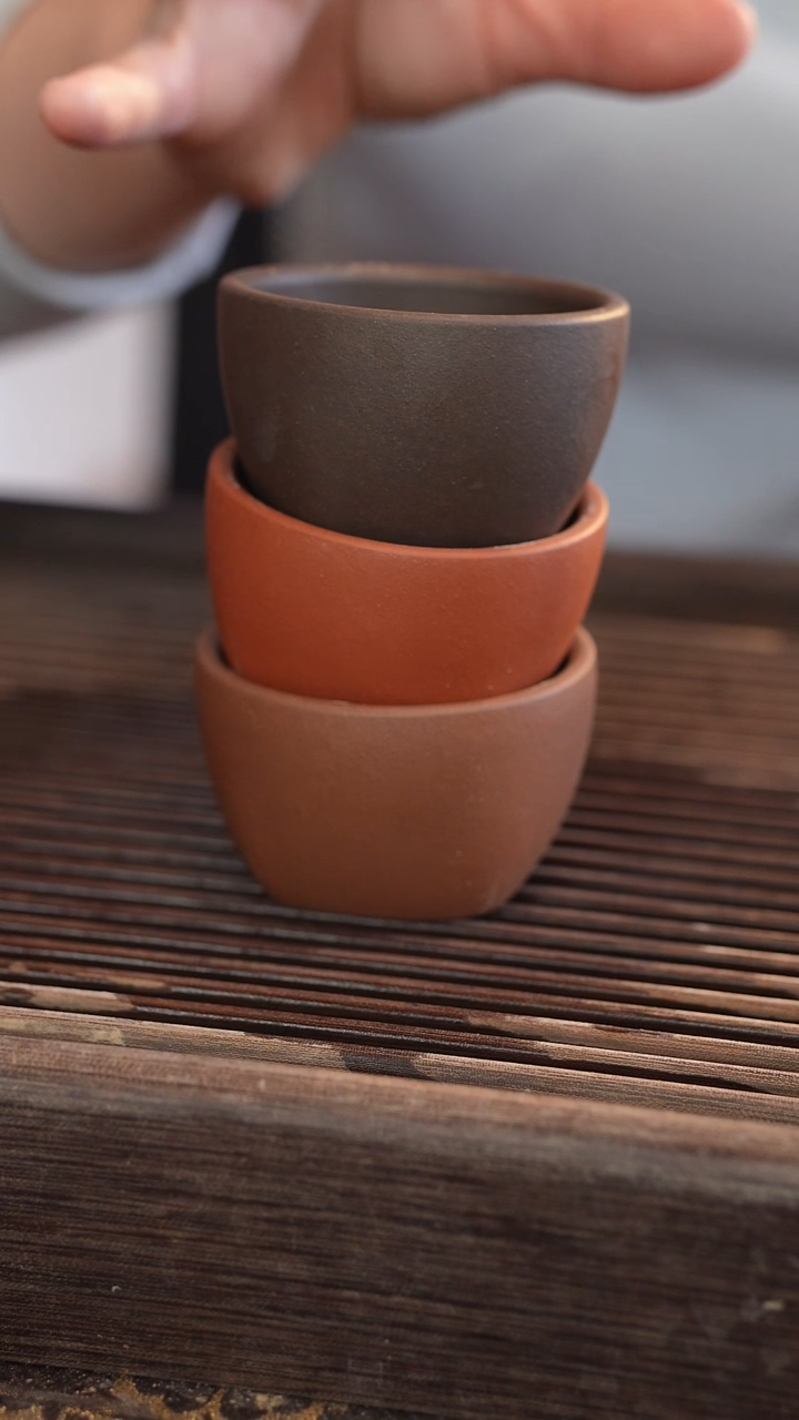 茶壶紫砂【发三个杯子】天圆地方杯子