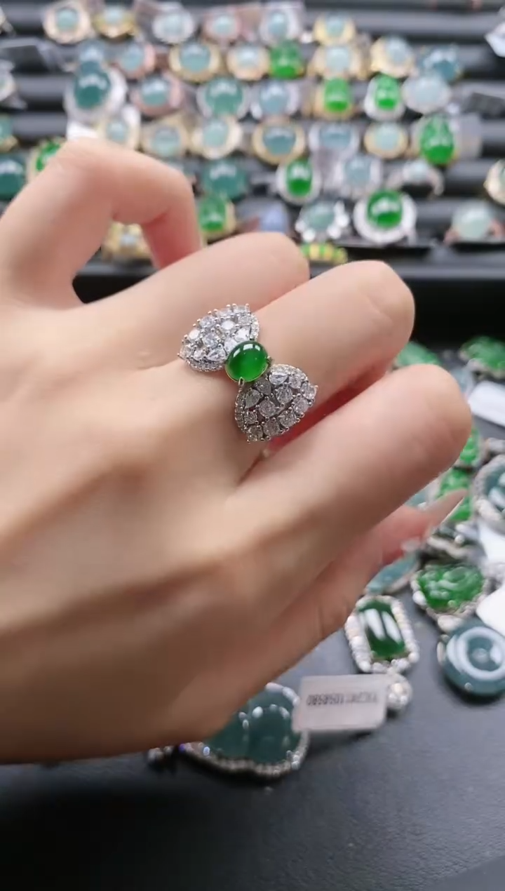 【闪购商品】翡翠戒指银S925镶嵌51151