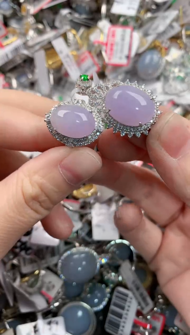 银S925镶嵌戒指翡翠5555----9