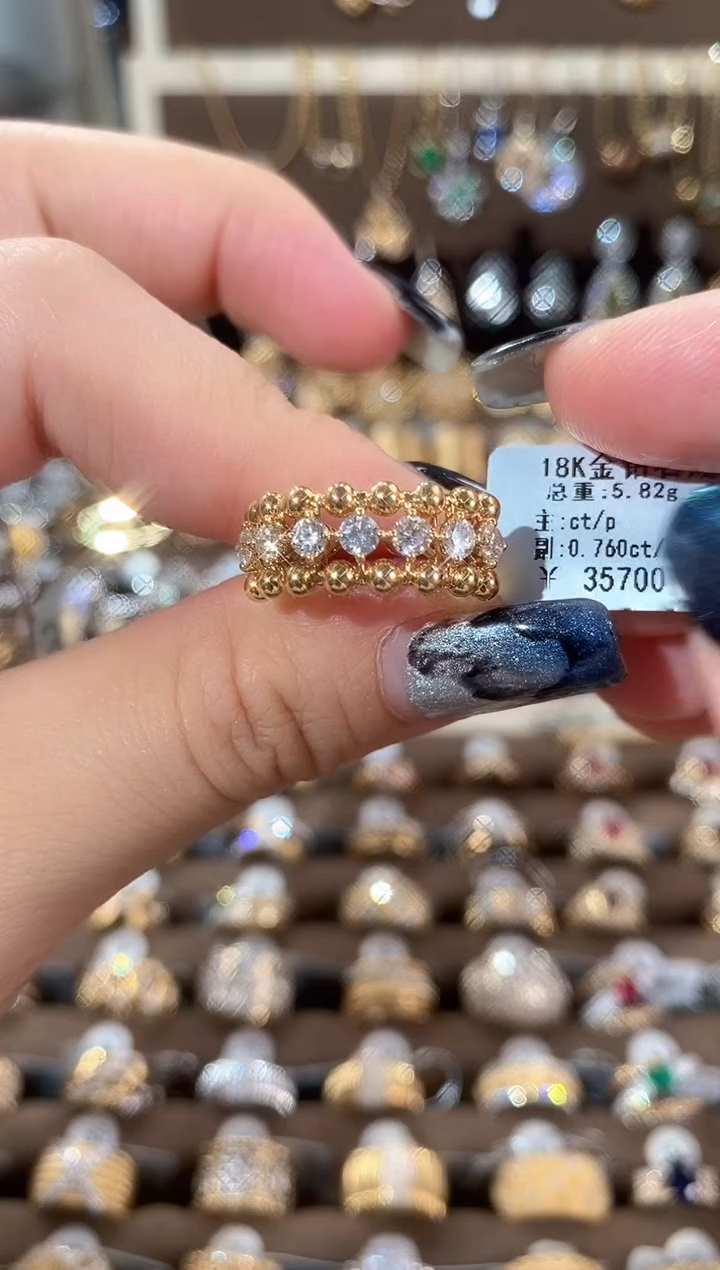 18K金镶嵌戒指/指环钻石18K金钻石戒指12