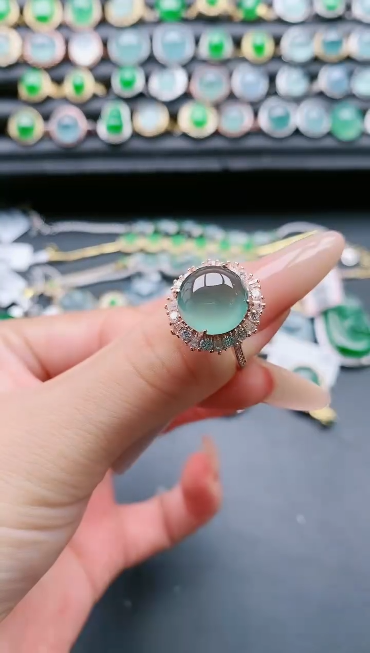 【闪购商品】翡翠戒指银S925镶嵌111111111