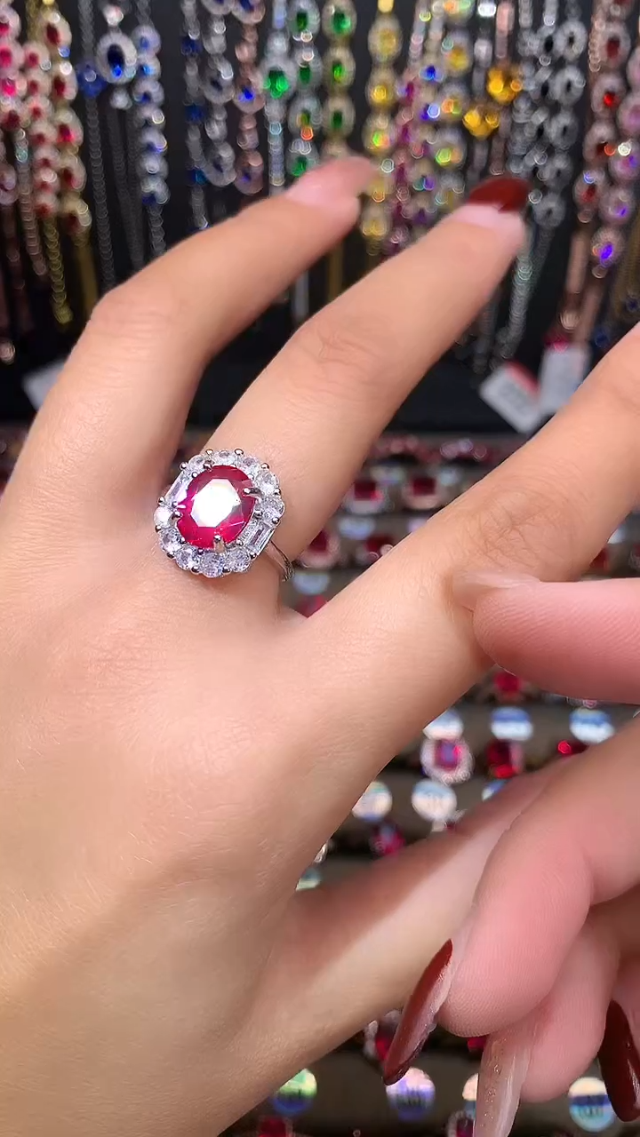 【闪购商品】红宝石戒指银S925镶嵌银