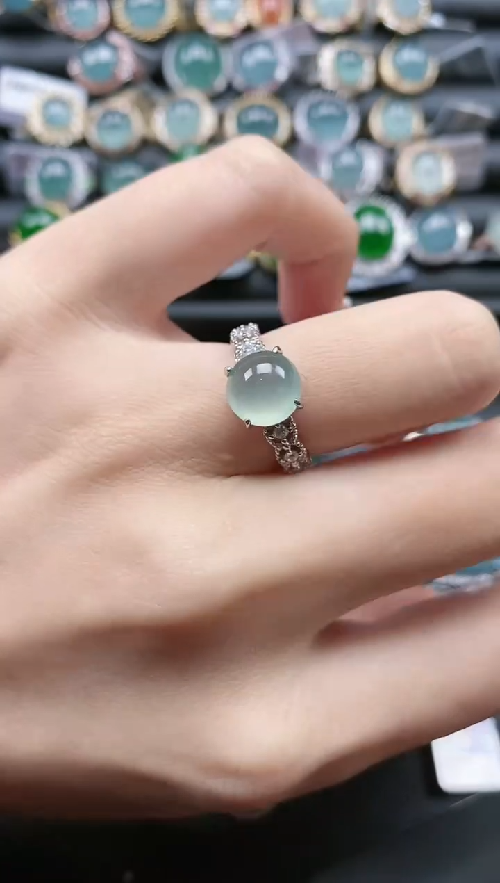 【闪购商品】翡翠戒指银S925镶嵌51511