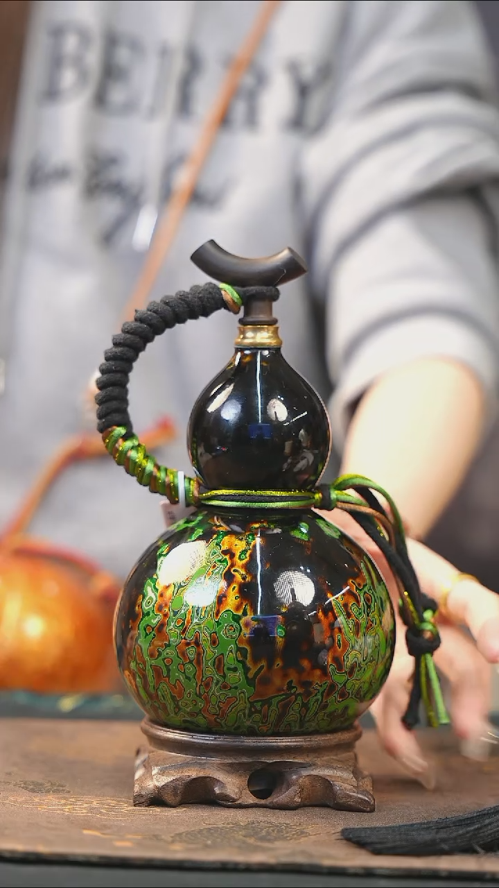 【闪购商品】XJ269漆艺酒葫芦不包手串及旋转底座