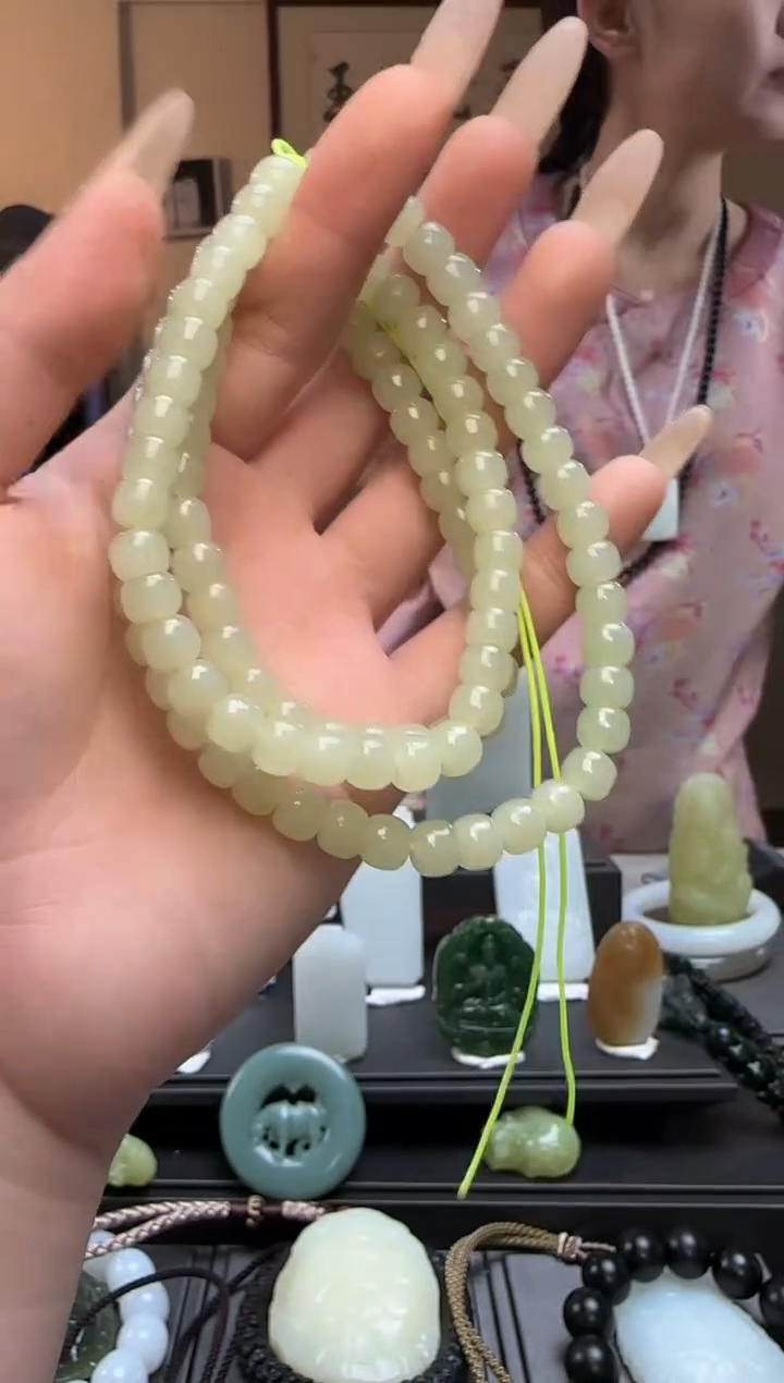 【闪购商品】和田玉柠檬黄老型珠未镶嵌长链