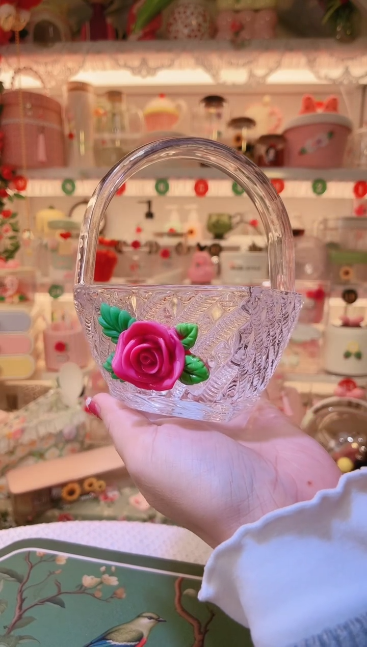 玫瑰花爱心小提篮——手工制作品质好！